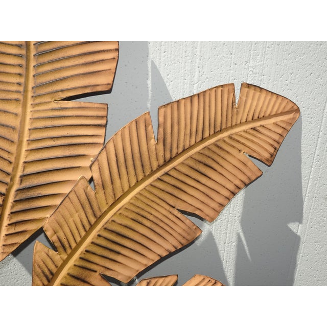 Picture 35" Tall Brown Metal Leaf Clutter Palm Art Wall Decor For Sale - Image 13 of 16