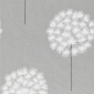 Harlequin Amity Wallpaper in Silver/Chalk - a Sample For Sale