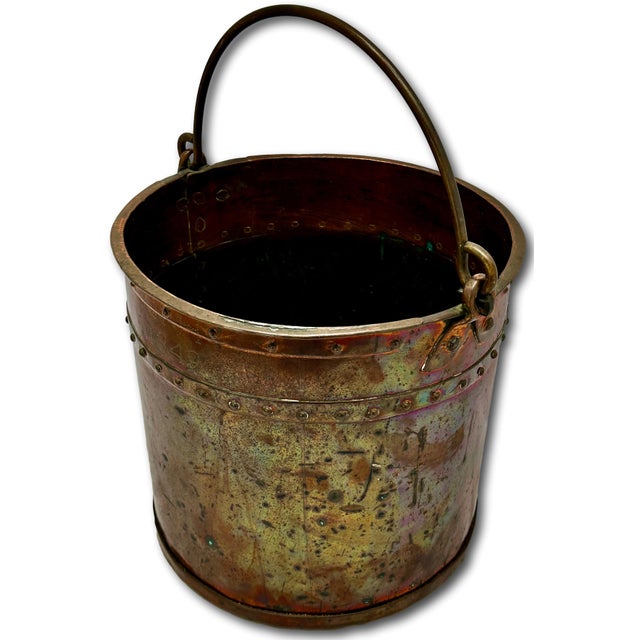 Outstanding & Rare Large Antique American Hand Wrought Heavy Solid Copper Farm Utility Pail - Bucket Dated 1849 For Sale - Image 18 of 18