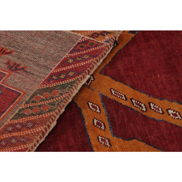 Red Vintage Persian Gabbeh Runner With Red Leopard Pictorial - Rug & Kilim For Sale - Image 8 of 10