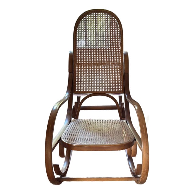Luigi Crassevig Italian 1970’s Bentwood Rocking Chair For Sale