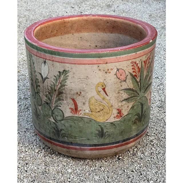 Rare Vintage Tonala Mexico Ceramic Large Planter Pot For Sale - Image 4 of 12