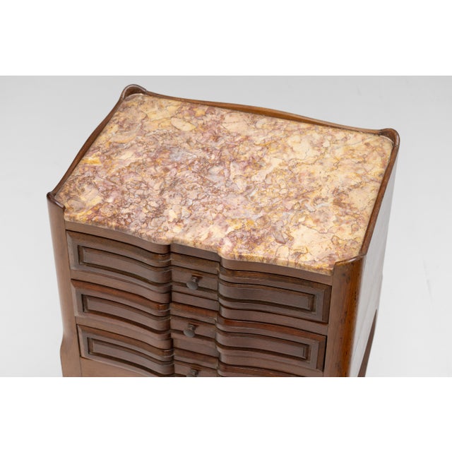 Vintage Bedside Tables with Marble Top, 1930s, Set of 2 For Sale - Image 6 of 10