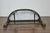 An English Midcentury demi-lune console table with ebonized faux-bamboo base and white veined marble top. This English...