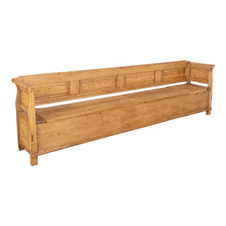 Long Pine Bench With Hidden Storage, Hungary, Circa 1890 For Sale