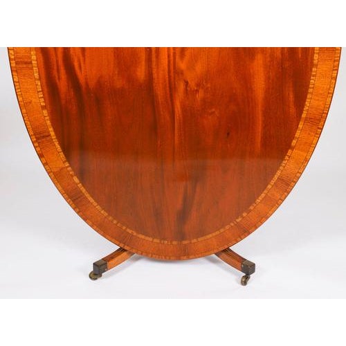 Vintage Oval Mahogany Tilt Top Dining Table by William Tillman, 1980s For Sale - Image 10 of 18
