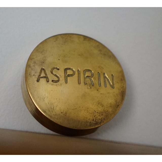 Mid 20th Century Vintage Brass Aspirin Pill Box For Sale - Image 4 of 5