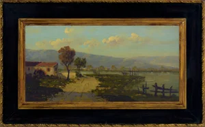 Antonio Tucci, Contryside Landscape, Italy, 1990s, Oil on Canvas, Framed