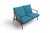 Mid-Century Modern 1960s Vintage Teak Framed Loveseat With Jewel Toned Cushions For Sale - Image 3 of 9