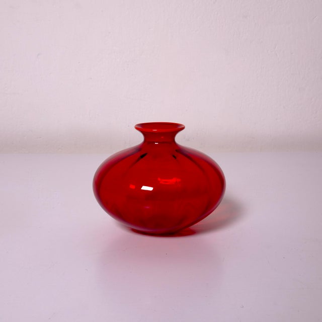 Red Single-Flower Vase in Red Murano Glass from Venini, Italy, 2000s For Sale - Image 8 of 16