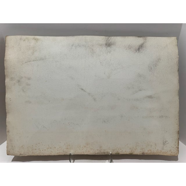 Henry Emil Salloch Original Watercolor on Paper Coastal Bay, 1944. For Sale In Atlanta - Image 6 of 7