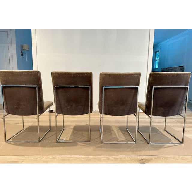 Mid 20th Century Set of 8 Authentic Antique Milo Baughman Polished Chrome Chairs For Sale In New York - Image 6 of 9