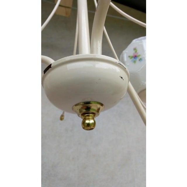 Gold Vintage Metal Chandelier, 1970s For Sale - Image 8 of 17