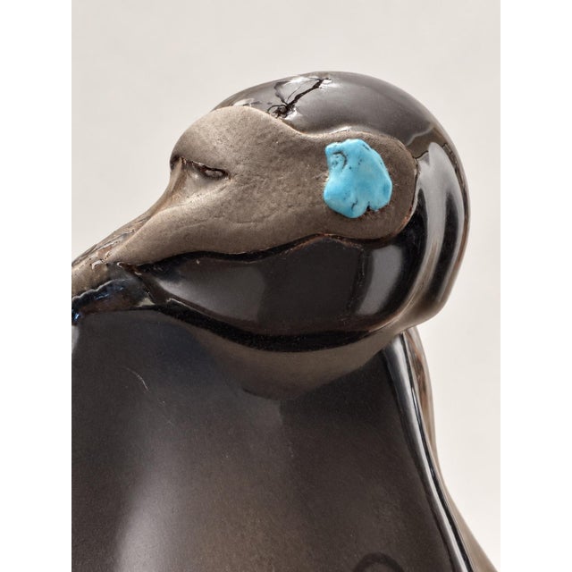 1994 Lawrence Vargas Signed Blackware Mother and Child Ceramic Sculpture For Sale - Image 9 of 11