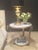 White Gold Leaf & Marble Wrought Iron Table For Sale - Image 5 of 7