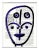 Purple Face 2 by Virginia Chamlee in White Frame, XS Art Print For Sale