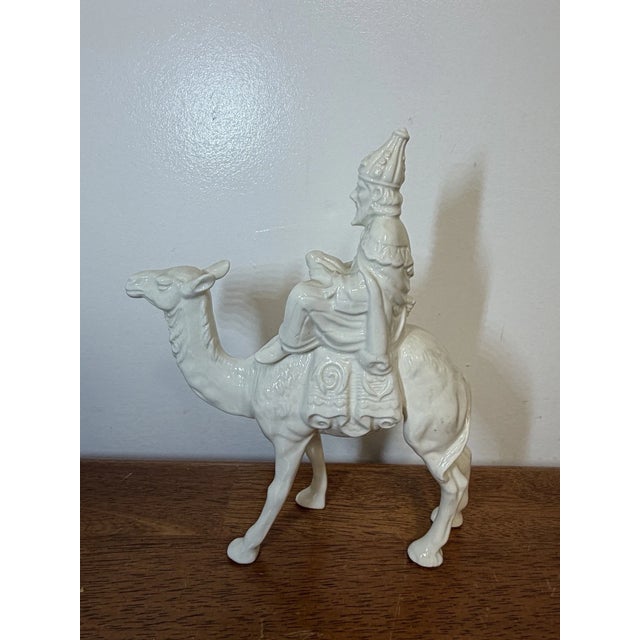 Vintage Three Wise Men on Camels Figurines Set of 3 White Ceramic Nativity Magi For Sale - Image 16 of 16