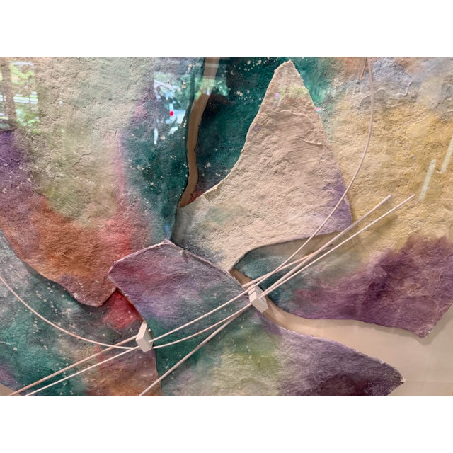 1980s 1980’s Large Alexander “Separation” Mixed Media Collage Wall Art Painting in Acrylic Frame For Sale - Image 5 of 12