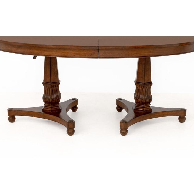 Regency Style Twin Pedestal Extending Dining Table For Sale - Image 4 of 11