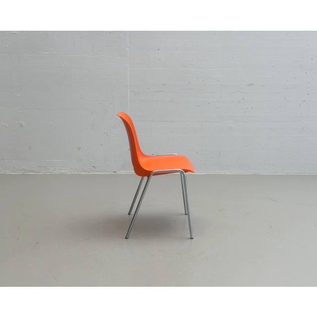 Orange Stacking Chairs Europa by Helmut Starke for Embru, 1970s For Sale - Image 12 of 15