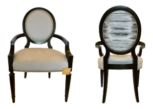 Transitional Gray and Black Caracole Custom Chit-Chat Side Chair