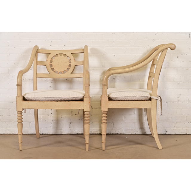 Baker Furniture British Colonial Armchairs, Pair For Sale - Image 9 of 13