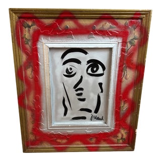 1980s Peter Keil Graffiti Portrait Painting For Sale