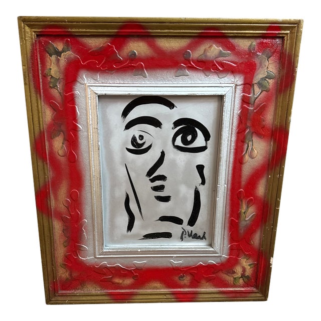 1980s Peter Keil Graffiti Portrait Painting For Sale