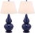 Modern 26-Inch H Double Gourd Table Lamp - Navy For Sale - Image 3 of 9