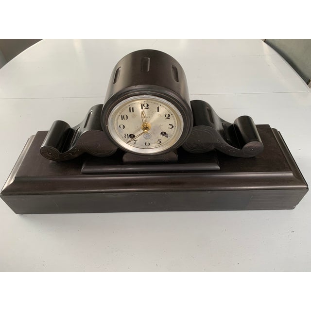 Art Deco Fireplace Clock in Marble, 1930s For Sale - Image 3 of 18