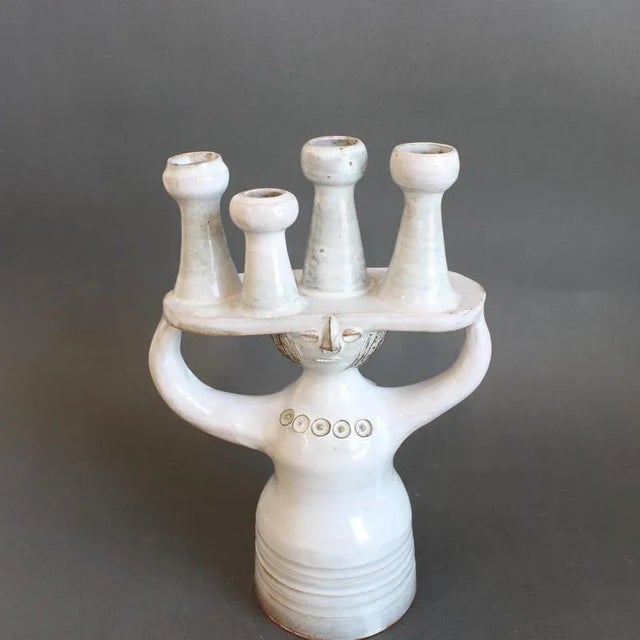 Sculptural Ceramic Pottery Porter Candleholder by Jacques Pouchain for Atelier Dieulefit, 1960s-1970s For Sale - Image 10 of 18
