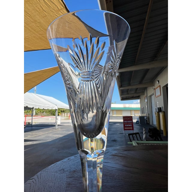 Glass Waterford Crystal Millennium Champagne Flute "Continental" Millennium Series Signed For Sale - Image 7 of 8