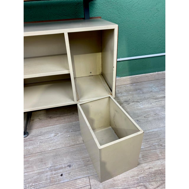 Wood Industrial Side Table by Daciano Da Costa for Metalúrgica da Longra, 1960s For Sale - Image 7 of 17