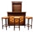 English Chesterfield Mahogany Bar with Bar Stools, Set of 5 For Sale