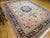 Vintage Turkish Heriz Serapi Rug, Hand-Knotted Wool, Geometric Pattern, Ivory & Blue, 9x12 For Sale - Image 17 of 17