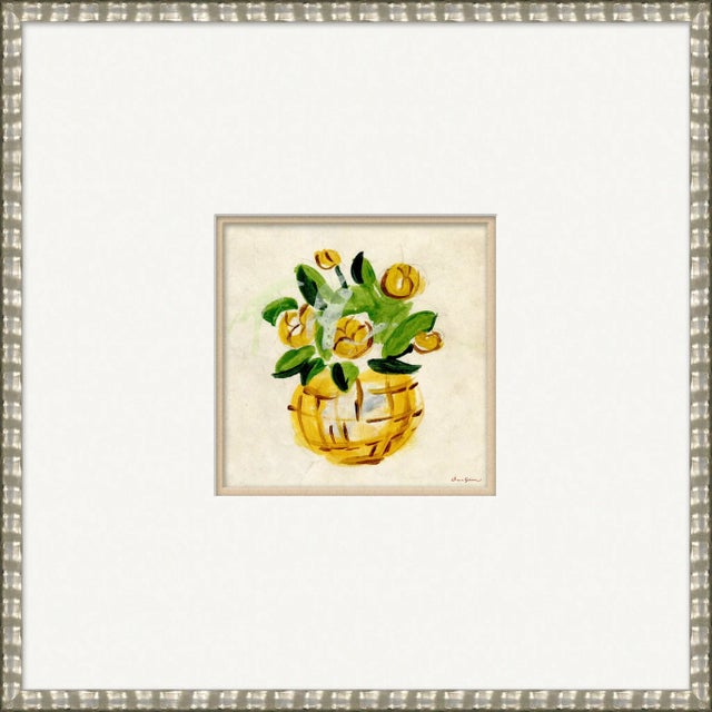 Contemporary Ranunculus Basket By Dana Gibson, Framed Art Print For Sale - Image 3 of 3