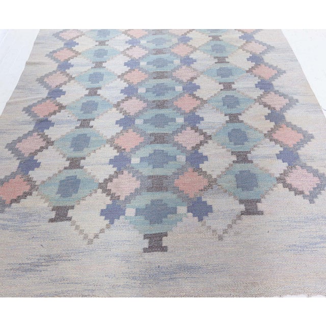 1940s Doris Leslie Blau Vintage Swedish Flat Woven by Judith Johansson For Sale - Image 5 of 8
