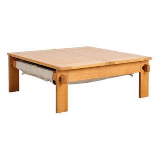 Large Brutalist Coffee Table in Oak by Tage Poulsen, Denmark, 1960s For Sale