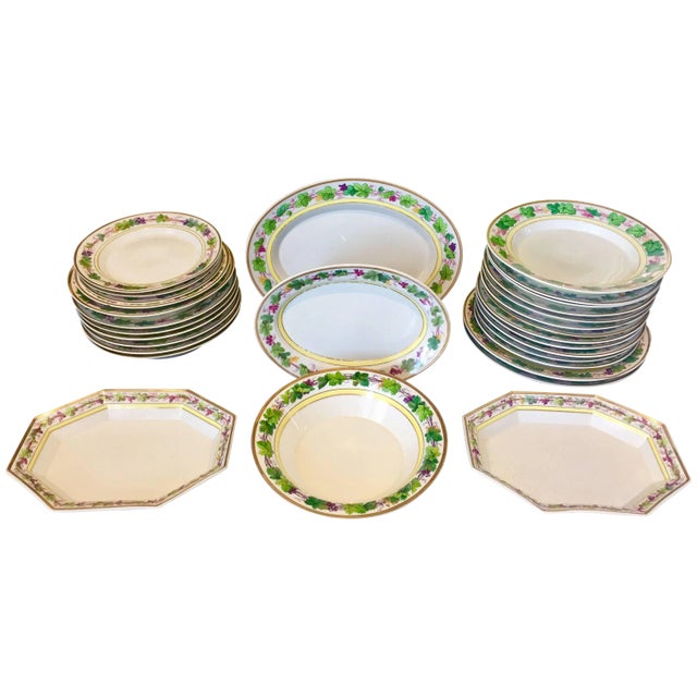Berlin/Kpm Porcelain Dinner Service, King Wilhelm II Grape Motif - Set of 26 For Sale