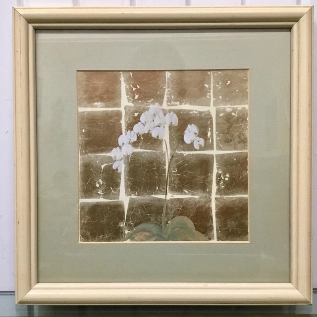 1980s Isabell Grange "Flowers on Gold" Lithograph For Sale - Image 5 of 5