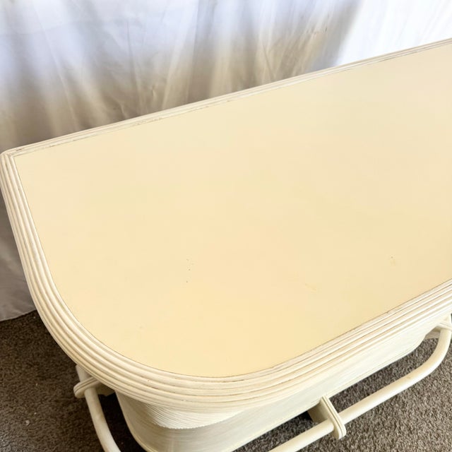 Vintage Boho Chic Wavy Pencil Reed Dry Bar For Sale In West Palm - Image 6 of 12