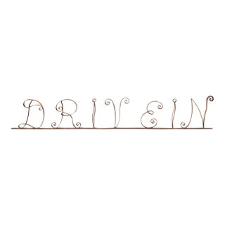 Vintage "Drive In" Wrought Iron Storefront Sign For Sale