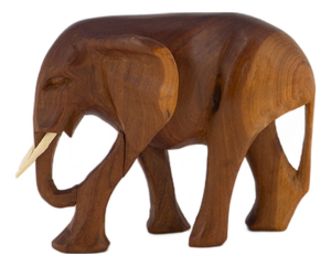 Mid-Century Elephant Sculpture in Teakwood, 1960s