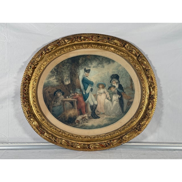 French 18th Century French Revolutionary Painting Hand Colored Engraving For Sale - Image 3 of 3