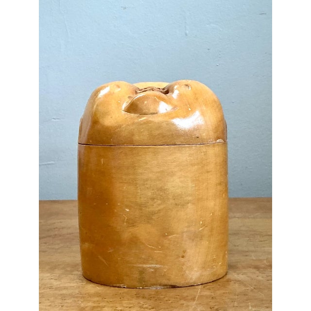 Late 20th Century Vintage Carved Wood Smiling Face Box For Sale - Image 5 of 12
