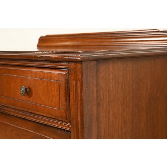 Berkey & Gay Style Antique French Regency Louis XVI Walnut Highboy Dresser, Circa 1930s For Sale - Image 10 of 14