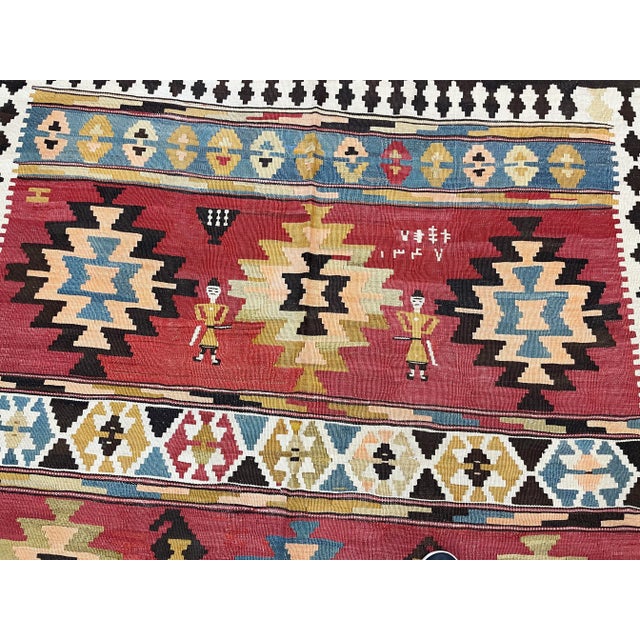 Copper Antique Azerbaijan Kilim/ Rug Unusual,20th Century For Sale - Image 8 of 10