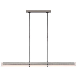 Kelly Wearstler for Visual Comfort Signature Precision Large Linear Chandelier in Polished Nickel with White Glass For Sale