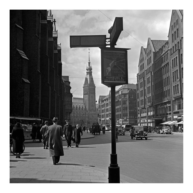 Moenckebergstrasse Cars People City Hall, Hamburg Germany 1938 Printed 2021 For Sale