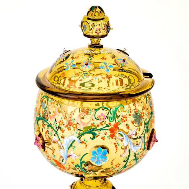 Moser Glassworks Antique Ten-Piece Moser Enameled Glass Punch Bowl Service, Circa 1880–1890 For Sale - Image 4 of 10